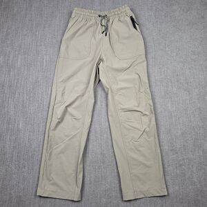 Beardedgoat Men Small Lightweight Hiking Pants Elastic Waist Beige Stretch Nylon